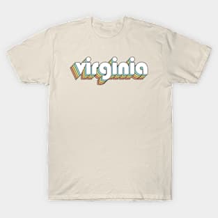 Virginia - Retro Rainbow Typography Faded Style T-Shirt